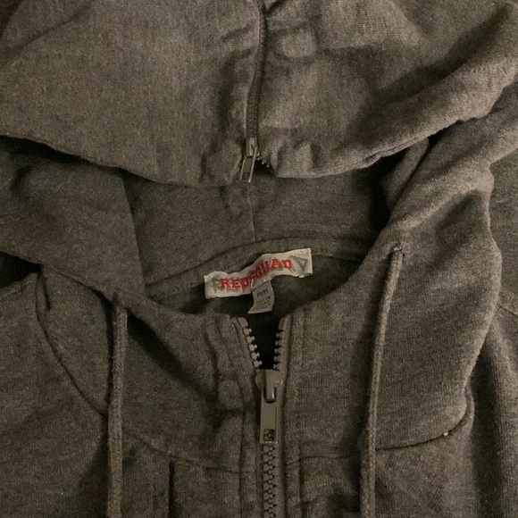 RED SQUAD Gray Sweatshirt Jacket Hoodie Zip Hood Pocketed Athleisure - Picture 9 of 10